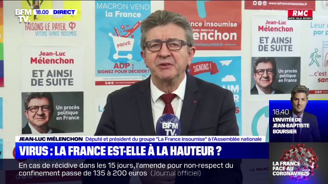 Jean-Luc Mélenchon sur le confinement: Les dirigeants n'ont pas pris à temps les mesures qui s'imposaient