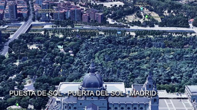 PUESTA DEL SOL EN LA PUERTA DEL SOL - MADRID - ESPAÑA - GOOGLE EARTH