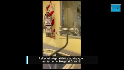 Así es el hospital de campaña que montaron en el estacionamiento del Durand