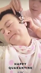 This is what happens When the woman is shaving her hair