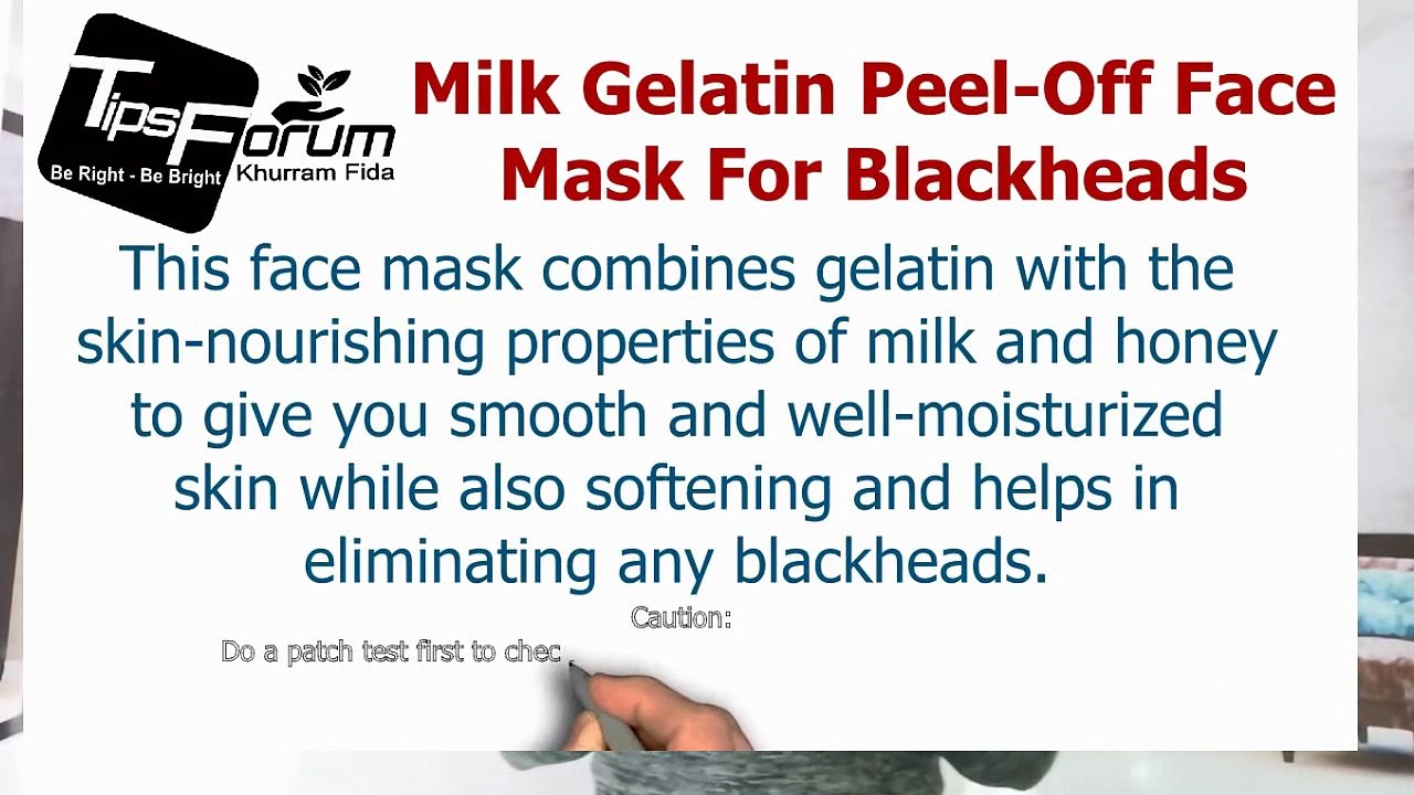 Peel Off Face Mask For Blackheads Removal At Home With Milk & Gelatin
