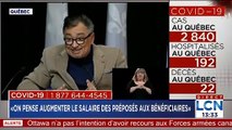 Coronavirus: En direct pendant le point de presse le directeur national de la santé publique, le Dr Horacio Arruda mime l'applatissement de la courbe :)