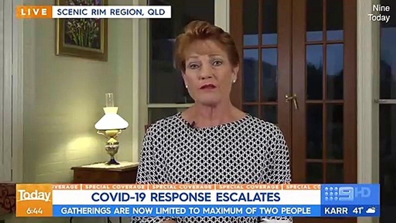 Pauline Hanson reveals her daughter may have coronavirus