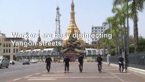 Coronavirus: streets disinfected in Myanmar’s Yangon