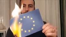 Italie: Sur les réseaux sociaux, les italiens brûlent le drapeau de l’UE en jouant l’hymne national italien.