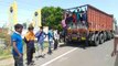 विदिशाः अलग-अलग जगह से आ रहे मजदूरों को पुलिस ने रोका, सैनिटाइज कर आगे भेजा जाएगा