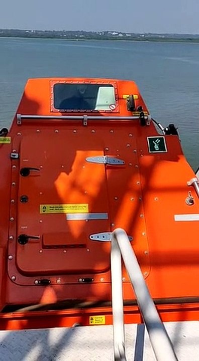 Checking life boat