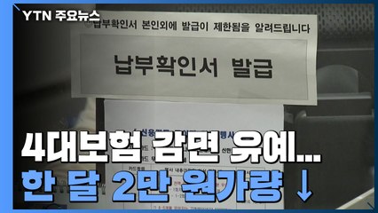 직장인 건보료 월 2만 원↓...4대보험 감면·유예 / YTN