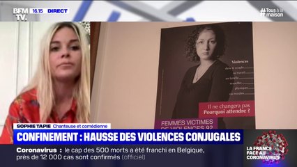 Violences conjugales: pour Sophie Tapie, "pendant le confinement, il faut être attentif aux femmes qui nous entourent"