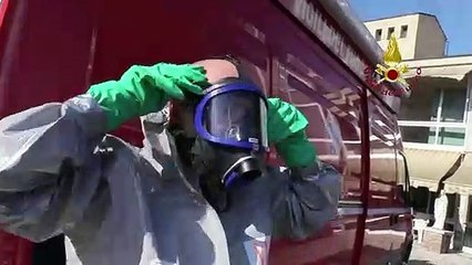 Villa Bartolomea (VR) - Vigili del Fuoco sanificano casa di riposo (30.03.20)