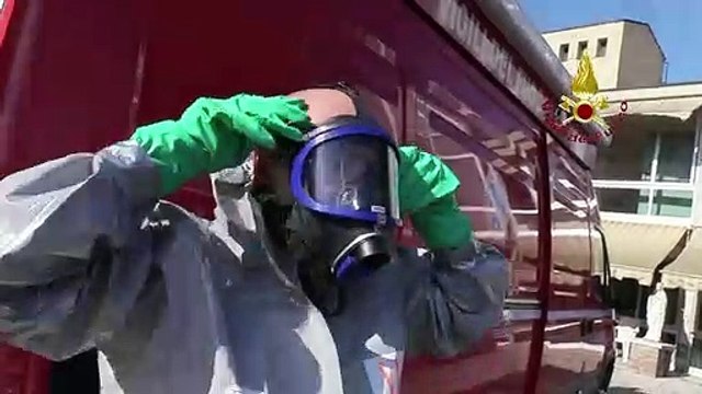 Villa Bartolomea (VR) - Vigili del Fuoco sanificano casa di riposo (30.03.20)