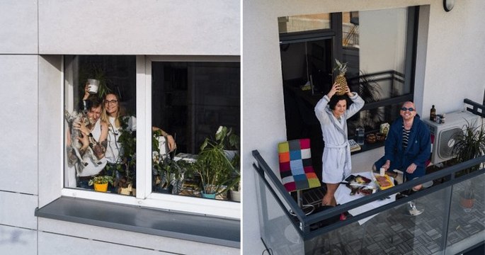 « Portraits de quarantaine » : il prend des photos amusantes de ses voisins confinés avec son drone