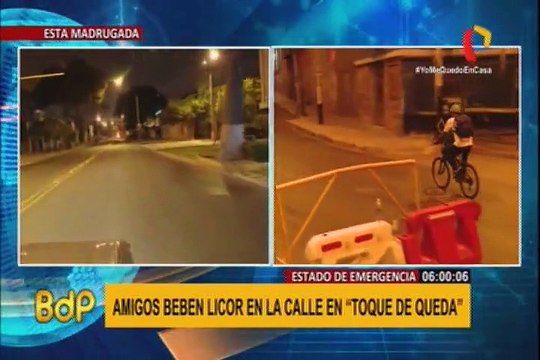SJM: un grupo de jóvenes beben licor en la puerta de su casa en Toque de queda
