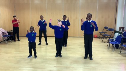 Learning a Brazilian song with body percussion!