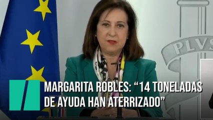 Robles: "Esta tarde han llegado casi 14 toneladas de material desde China"