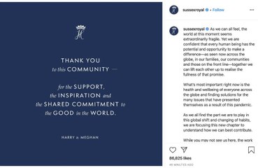 Prince Harry and Duchess Meghan have made their final Instagram post