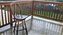 Morning hail covers porch
