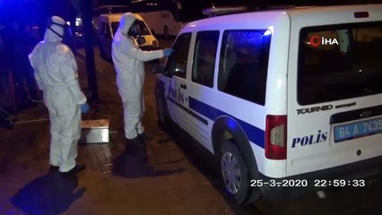 Uşak’ta emniyet binası ve araçlar dezenfekte edildi