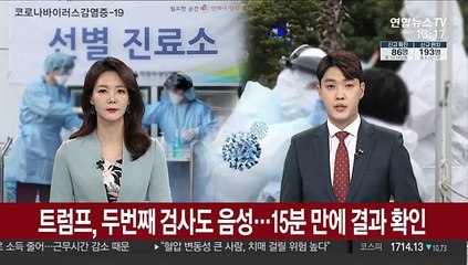 트럼프, 두 번째 검사도 음성…15분만에 결과 확인