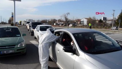 Aksaray'da sürücü ve yolculara ateş ölçümü