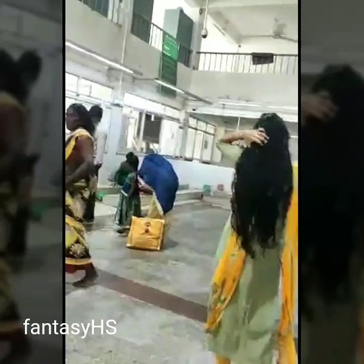 Beautiful yellow chudi long hair girl head shave