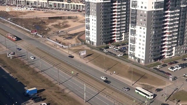 St. Petersburg broadcasts message calling on residents to stay at home during coronavirus lockdown