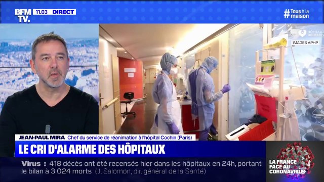 Jean-Paul Mira, chef de service en réanimation, annonce le transfert de patients de l'hôpital Cochin vers Brest ou Saint-Brieuc demain