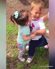 Funniest Baby Reaction to Parent Kiss