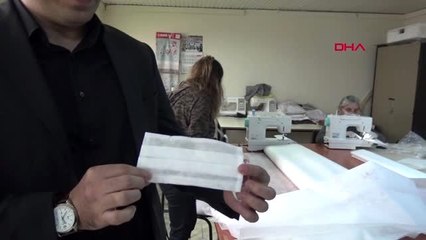 ARTVİN Yusufeli'nde halk eğitim merkezinde maske üretiliyor