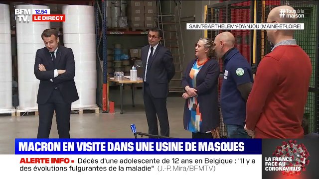 Emmanuel Macron à des employés d'une usine de masques: Vous êtes une partie de la solution