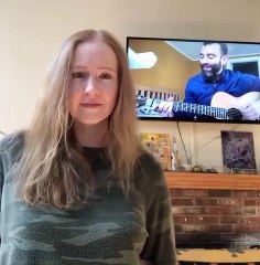 Girl Practicing Social Distancing Gives Singing Performance