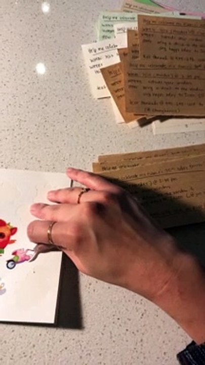 Woman Makes Cute Hand Written Invites for Fiancé Birthday -
