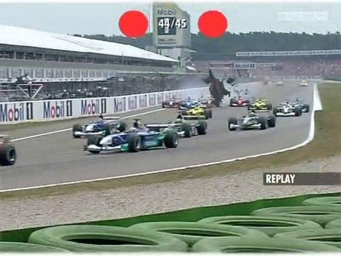 F1 2001 Hockenheim Race Start Huge Crash Burti Schumacher