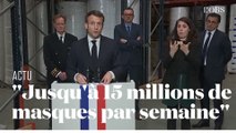 Emmanuel Macron veut faire produire 15 millions de masques par semaine en France