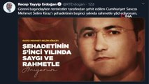 Cumhurbaşkanı Erdoğan'dan Cumhuriyet Savcısı Mehmet Selim Kiraz paylaşımı