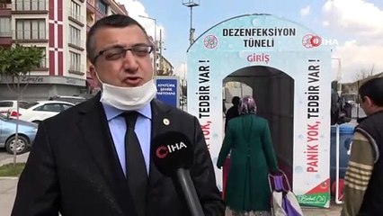 Koronavirüs'e Karşı Dezenfekte Tüneli Kuruldu