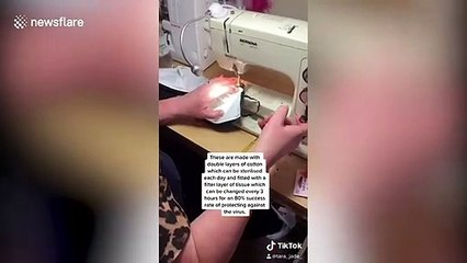 UK family spend their time in quarantine making DIY protective masks to help combat COVID-19