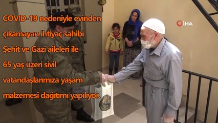 Şehit ve gazi ailelerimiz ile 65 yaş üzeri vatandaşlarımıza yaşam malzemesi dağıtıldı