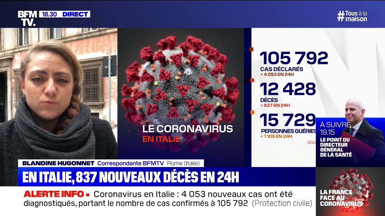 Coronavirus en Italie: 837 morts supplémentaires en 24h, portant le bilan à 12.428 morts