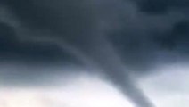 Waterspout swirls off the coast of Florida