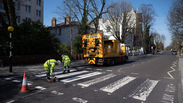 London's Famed Abbey Road Crosswalk Got a Fresh Coat of Paint During the City's Coronavirus Lockdown