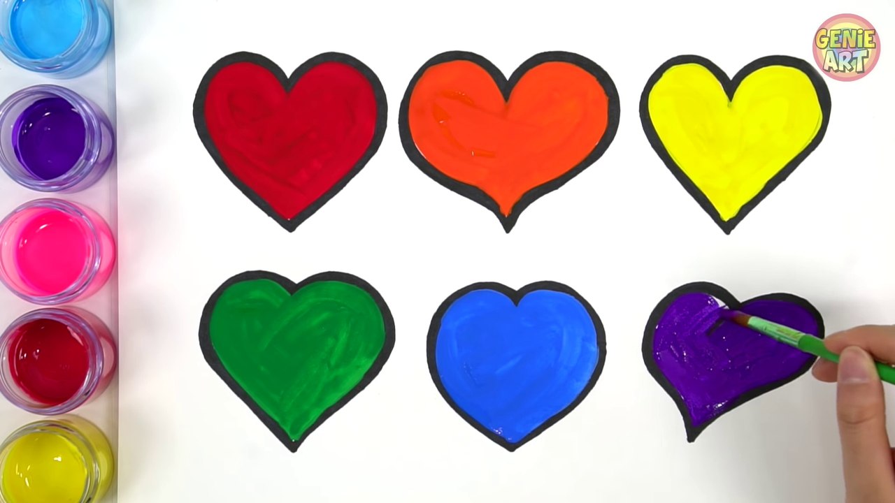 How to Draw Heart and Learn Color - GENiEART