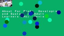 About For Books  Developing and Sustaining Adult Learners (Hc)  Review