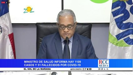 Ministro de Salud publica, declaraciones a meidos y ciudadanos 31-3-2020