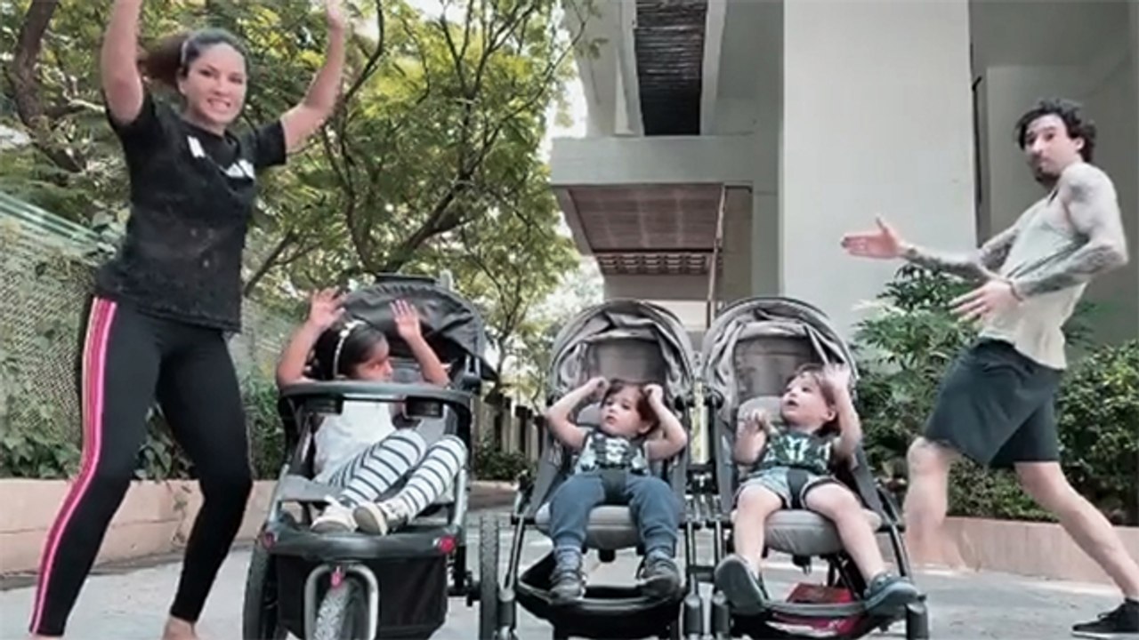 Sunny Leone Dancing With Kids And Husband During Lockdown