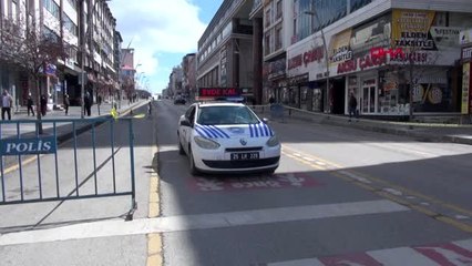 ERZURUM'UN EN İŞLEK CADDESİNE ŞERİTLİ KORONAVİRÜS ÖNLEMİ