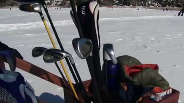 Sport in isolation - Ice Golf World Cup on frozen Lake Baikal