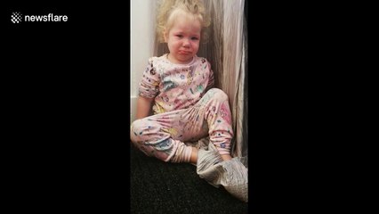 Three-year-old cries 'get me out of here' during coronavirus lockdown