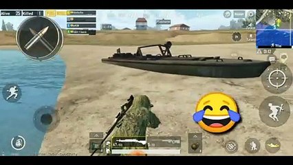 Boat floating on Land #best funny moment of PUBG