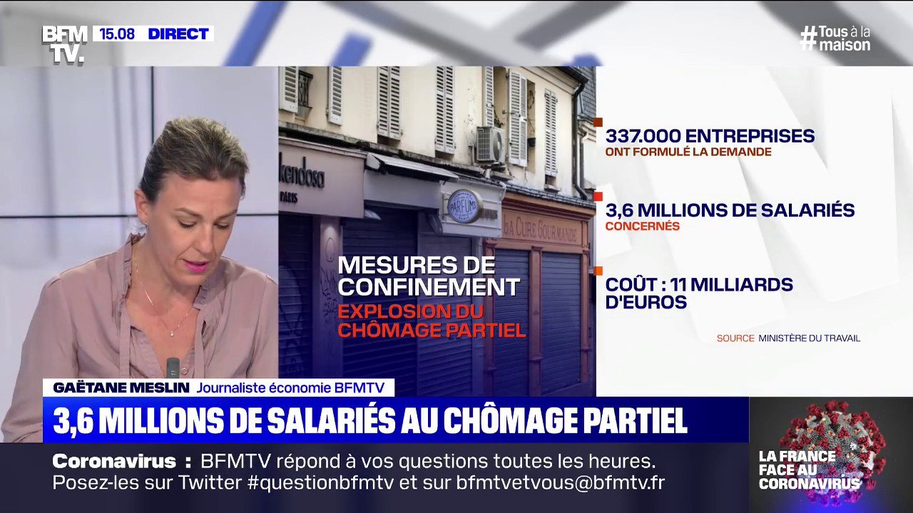 Coronavirus : 3,6 millions de salariés sont au chômage partiel